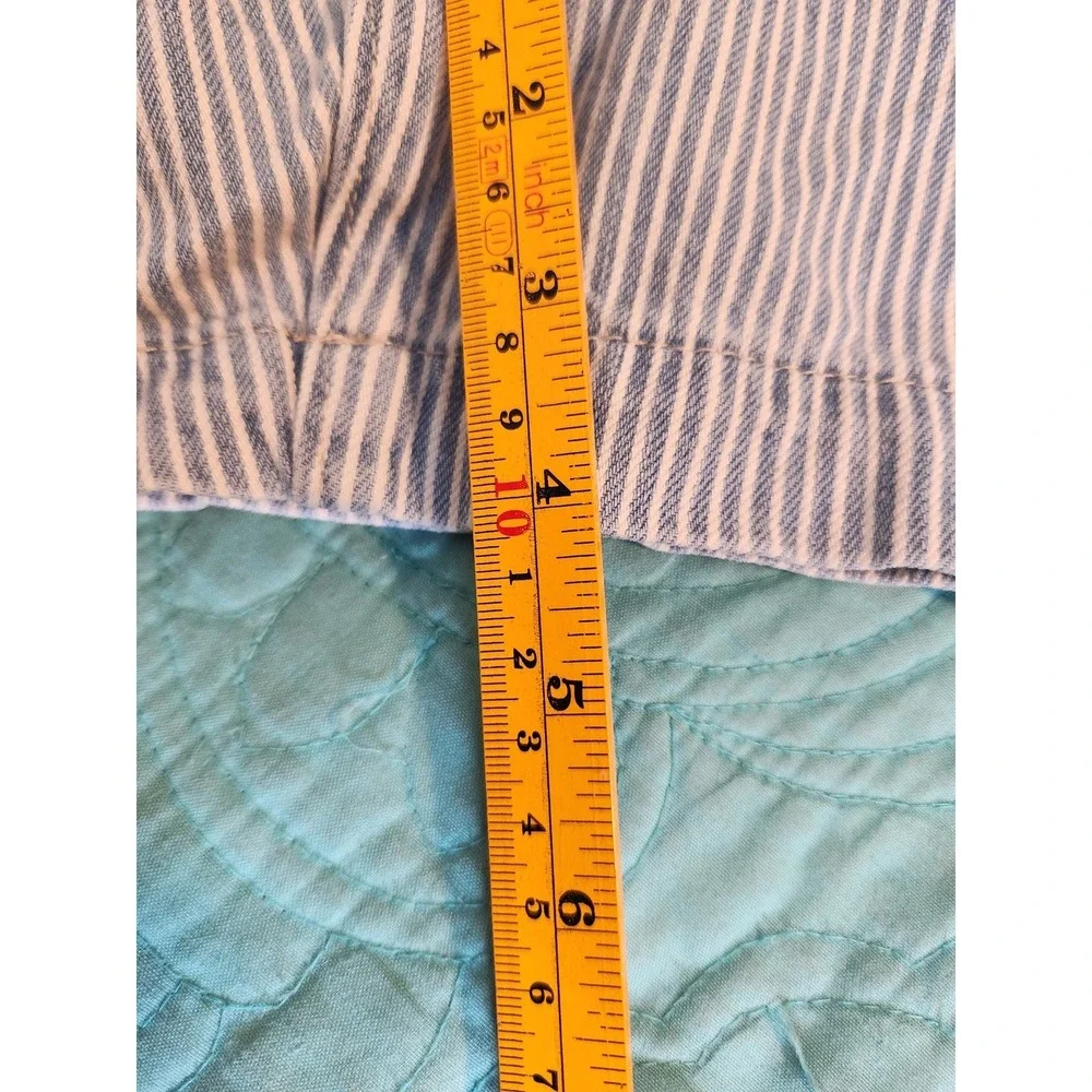 Gap Factory Blue Railroad Stripe Ultrasoft Denim Utility Shorts 4in Inseam S